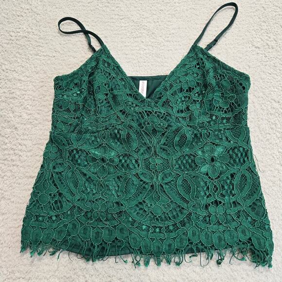 Xhilaration Tops - Green lace tank top cami crop top Size S by Xhilaration Y2K Whimsygoth